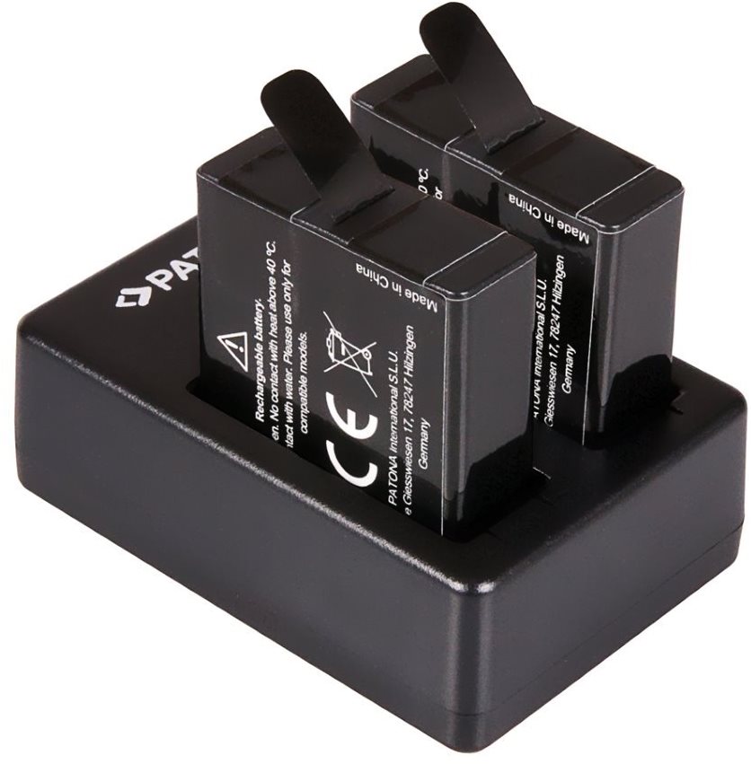 PATONA Dual GoPro Hero 5/6/7 + 2× pre 1250 mAh Nabíjačka batérií...