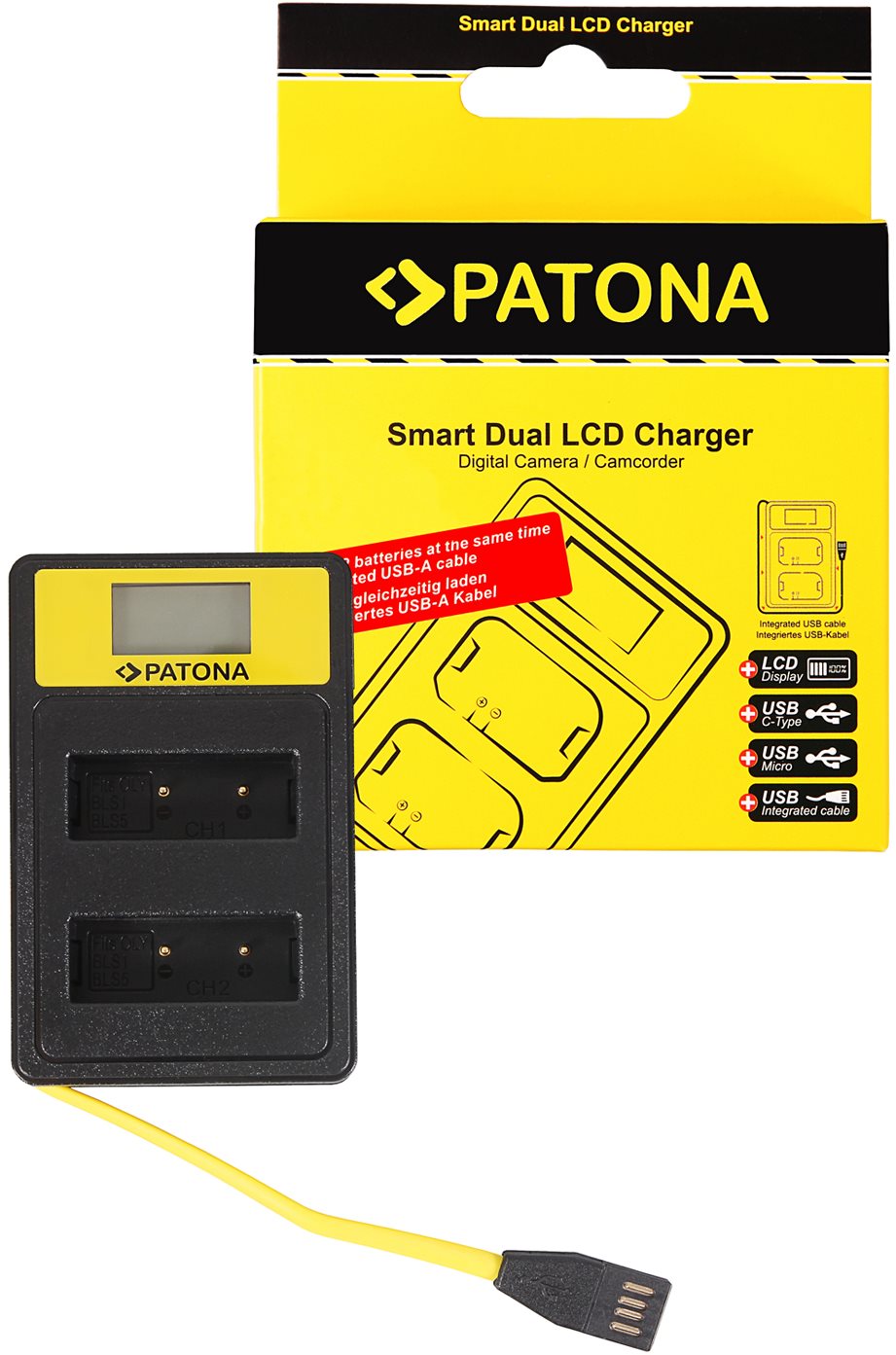 PATONA pre Dual Olympus PS-BLS1/PS-BLS5 s LCD, USB Nabíjačka...