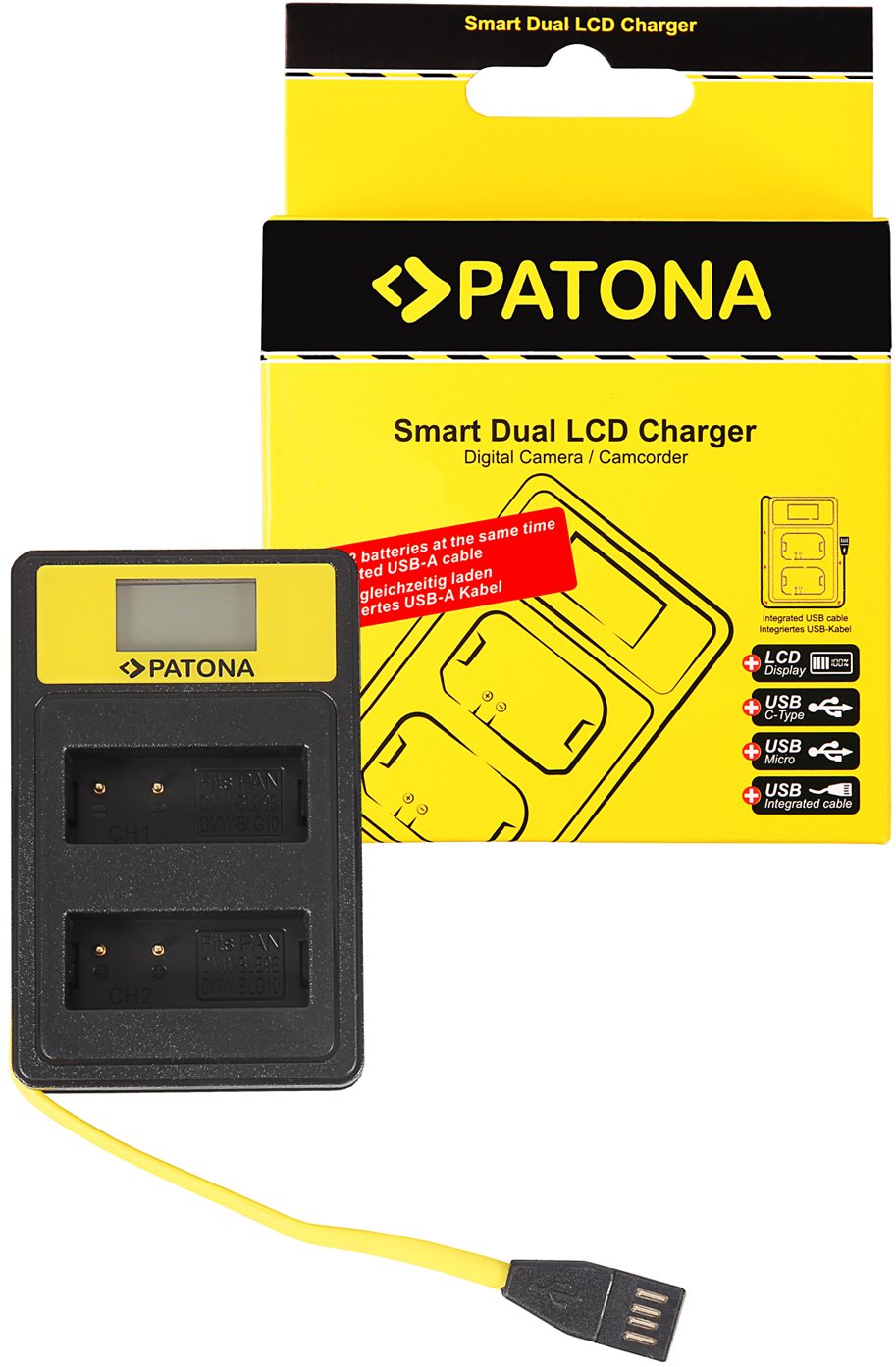 PATONA - Dual Panasonic DMW-BLG10 , LCD,USB-vel Fényképezőgép és...