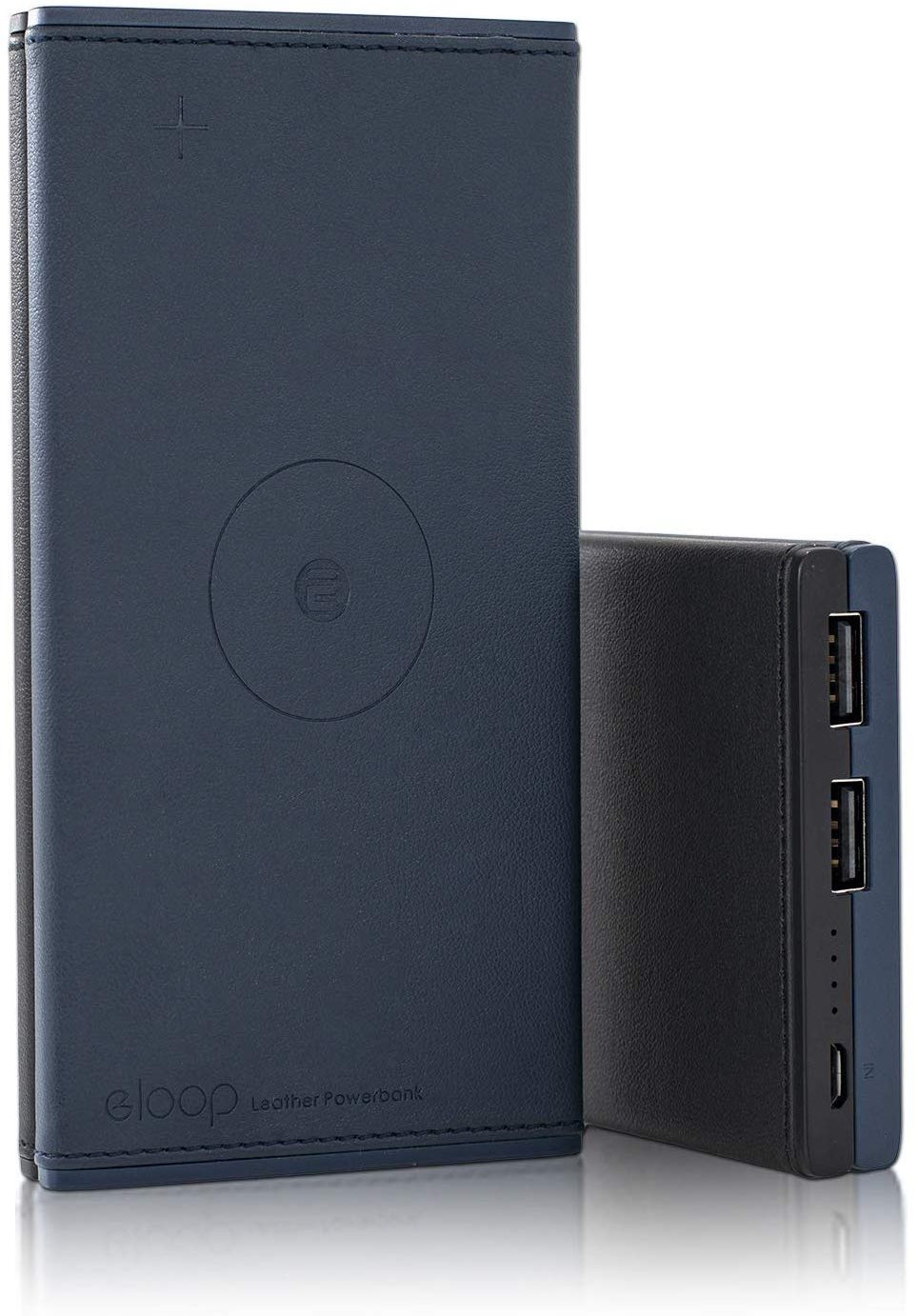 Eloop EW31 10000mAh Wireless 5W Blue/ Brown Power Bank