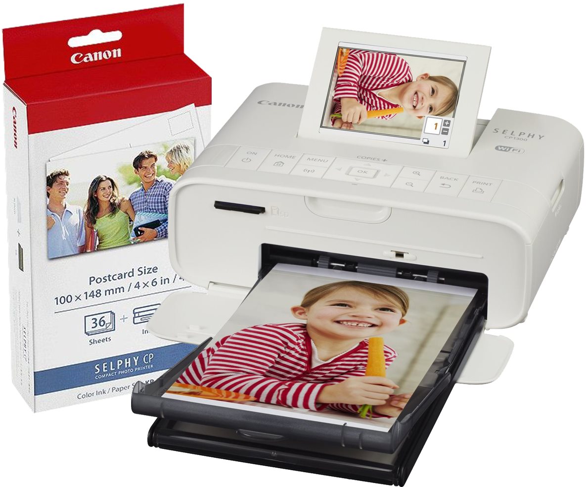 Canon SELPHY CP1300 blanc + papiers KP-36 Imprimante a sublimation...