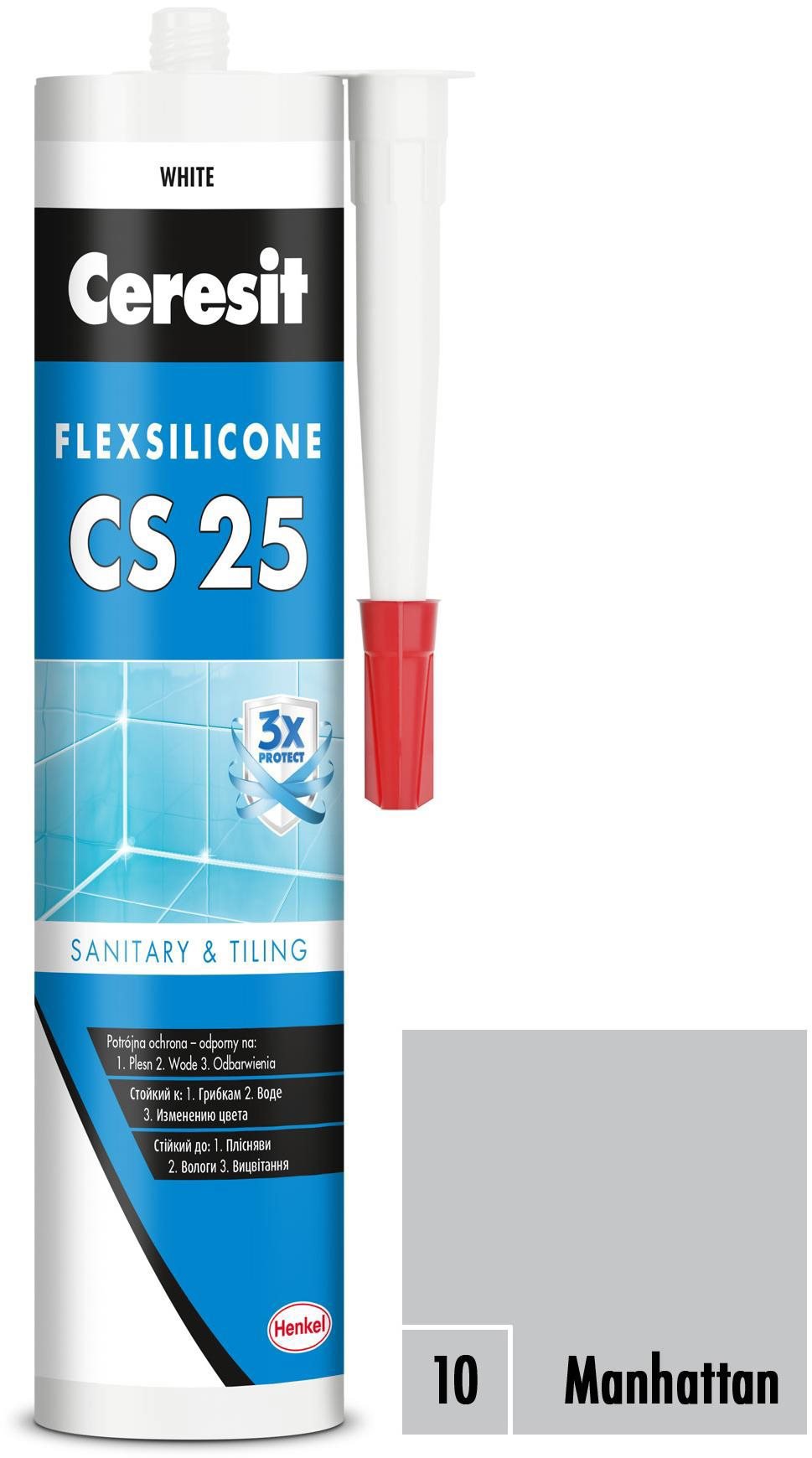 Ceresit Sanitárny silikón CS 25 manhattan, 280 ml Silikón