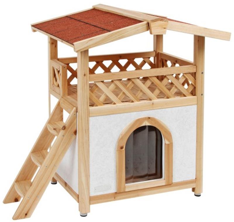 Kerbl Zateplená búda pre mačky Tyrol Alpin, 88 × 57 × 77 cm Pelech