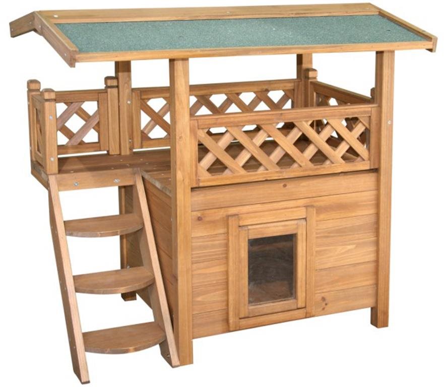 Kerbl Búda pre mačky s terasou Lodge, 77 × 50 × 73 cm Pelech