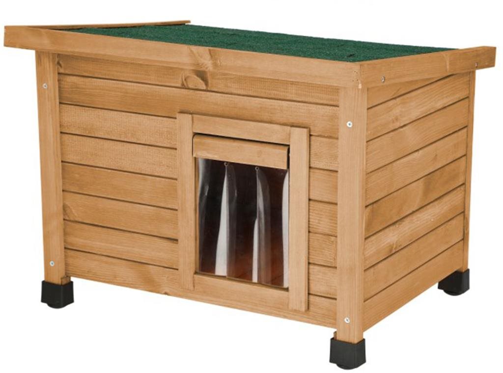 Kerbl Drevená búda pre mačky Rustica, 57 × 45 × 43 cm Pelech