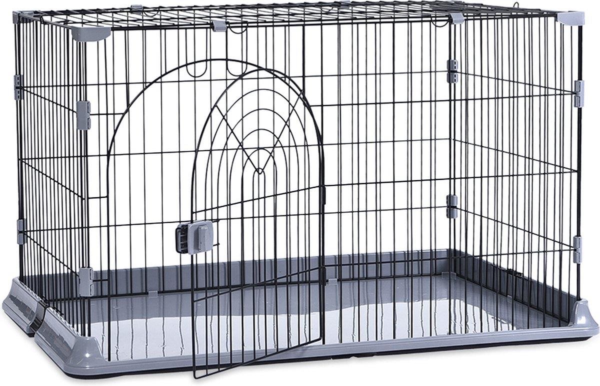 DUVO+ Skladacia kovová klietka pre mačky 100 × 65 × 60 cm Prepravka...