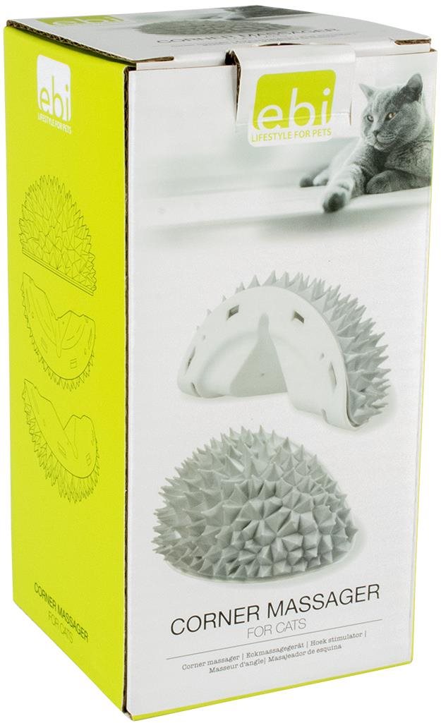 EBI Rohová masážna kefa pre mačky s catnipom 15,5 × 8,6 × 7 cm Kefa...