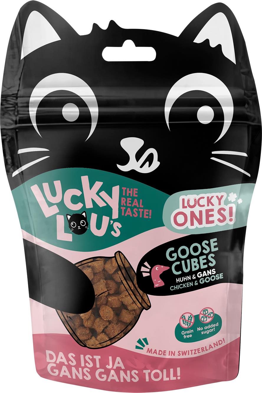 Lucky Lou Lucky Ones Cubes kuracie a hus 80 g Maškrty pre mačky