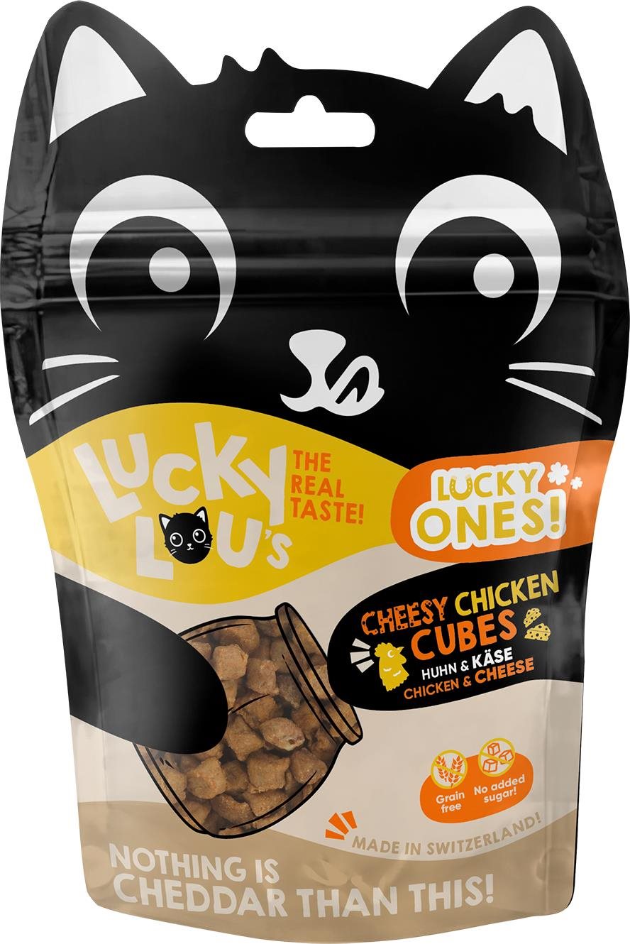 Lucky Lou Lucky Ones Cubes kuracie a syr 80 g Maškrty pre mačky