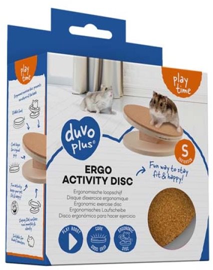 DUVO+ Behací disk drevený pre škrečkov a myši S – 16 × 16 × 5 cm...