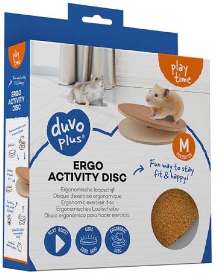 DUVO+ Behací disk drevený pre škrečkov a myši M – 25 × 25 × 7 cm...