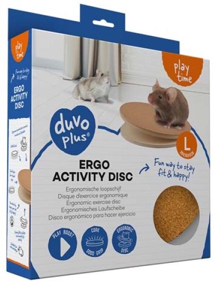 DUVO+ Behací disk drevený pre škrečkov a myši L – 30 × 30 × 8 cm...