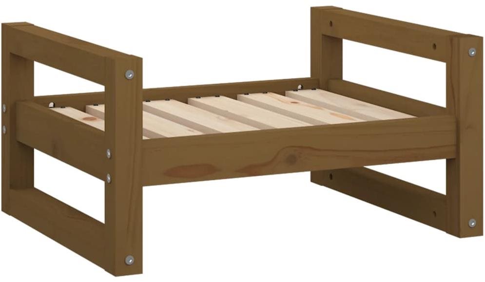 SHUMEE Posteľ pre psov medovo hnedá 55,5 × 45,5 × 28 cm masívna...
