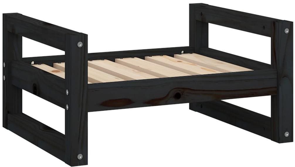 SHUMEE Posteľ pre psov čierna 55,5 × 45,5 × 28 cm masívna borovica...