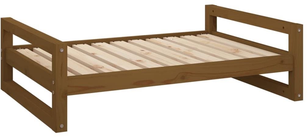SHUMEE Posteľ pre psov medovo hnedá 95,5 × 65,5 × 28 cm masívna...