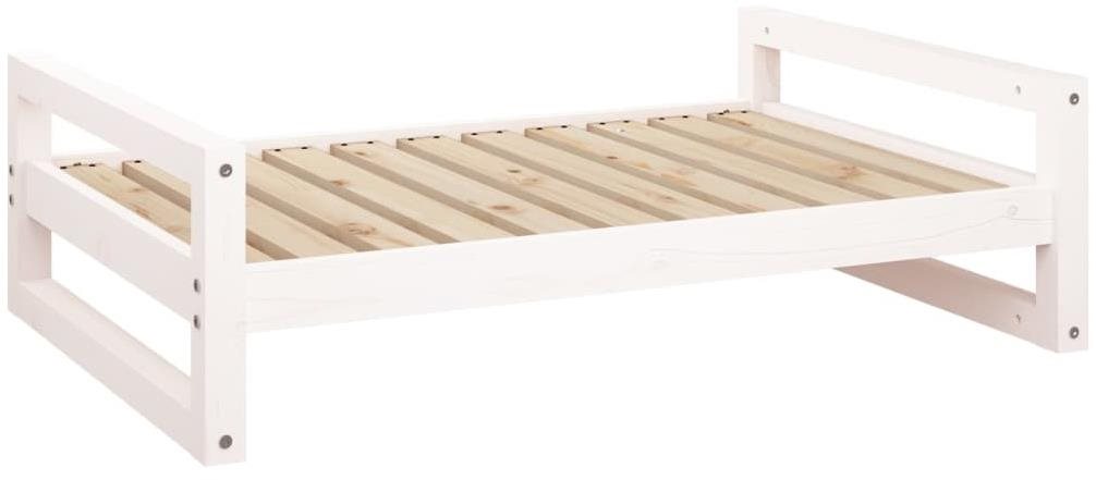 SHUMEE Posteľ pre psov biela 95,5 × 65,5 × 28 cm masívna borovica...