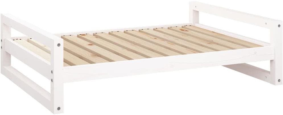 SHUMEE Posteľ pre psov biela 105,5 × 75,5 × 28 cm masívna borovica...