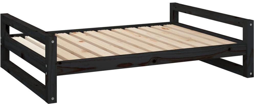 SHUMEE Posteľ pre psov čierna 105,5 × 75,5 × 28 cm masívna borovica...