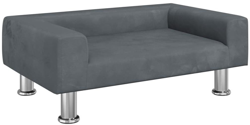 SHUMEE Pelech pre psov tmavo sivý 70 × 45 × 26,5 cm zamat Pelech