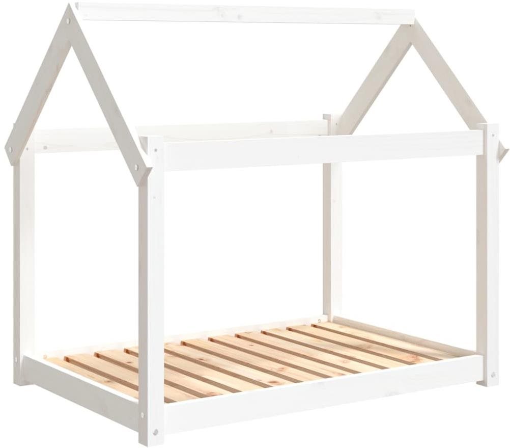 SHUMEE Pelech pre psov biely 101 × 70 × 90 cm masívna borovica Pelech