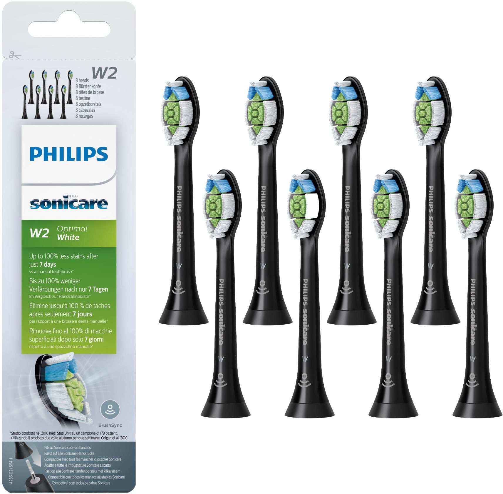Philips Sonicare Optimal White HX6068/13, 8 Stück Bürstenköpfe für...