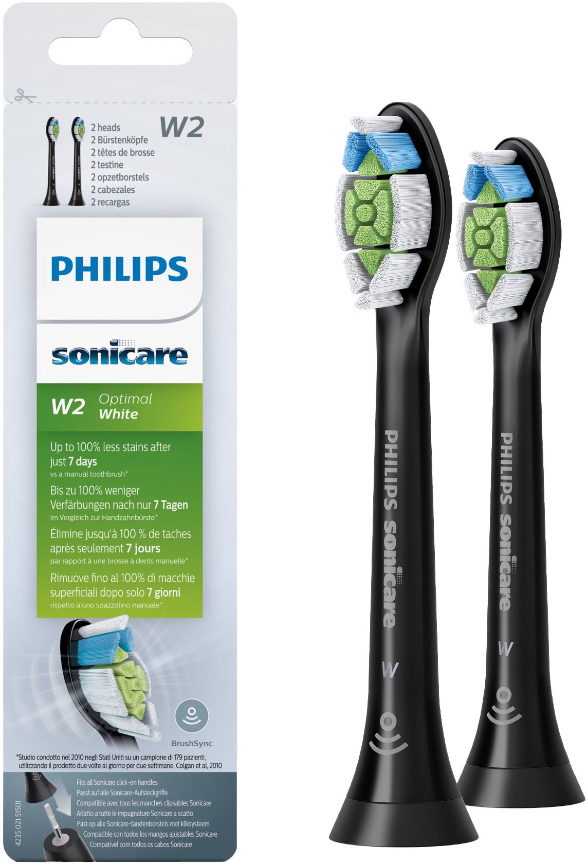 Philips Sonicare Optimal White HX6062/13, 2 Stück Bürstenköpfe für...