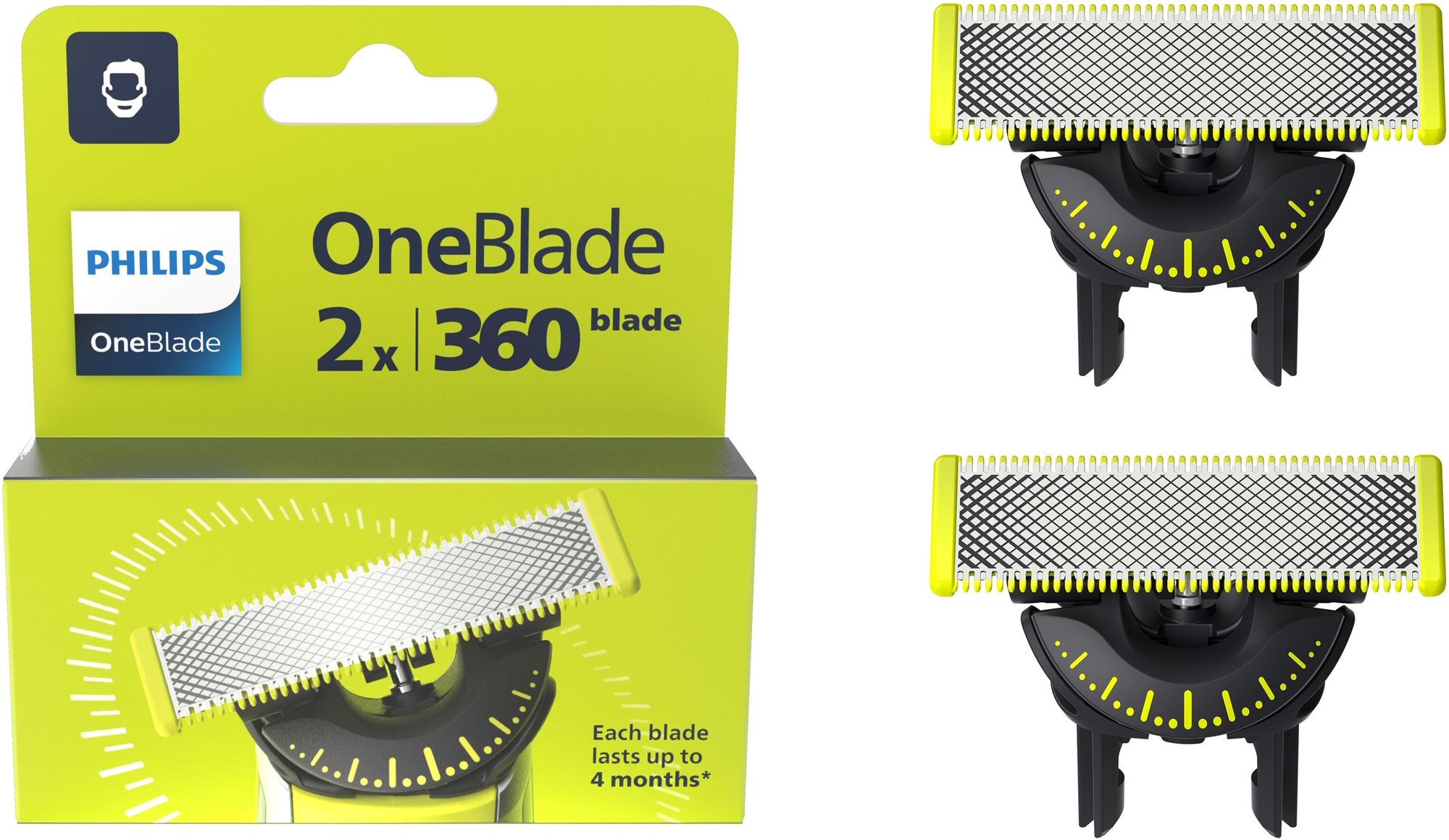 Philips OneBlade QP420/50 Výmenné čepele 360 2 ks Pánske náhradné...