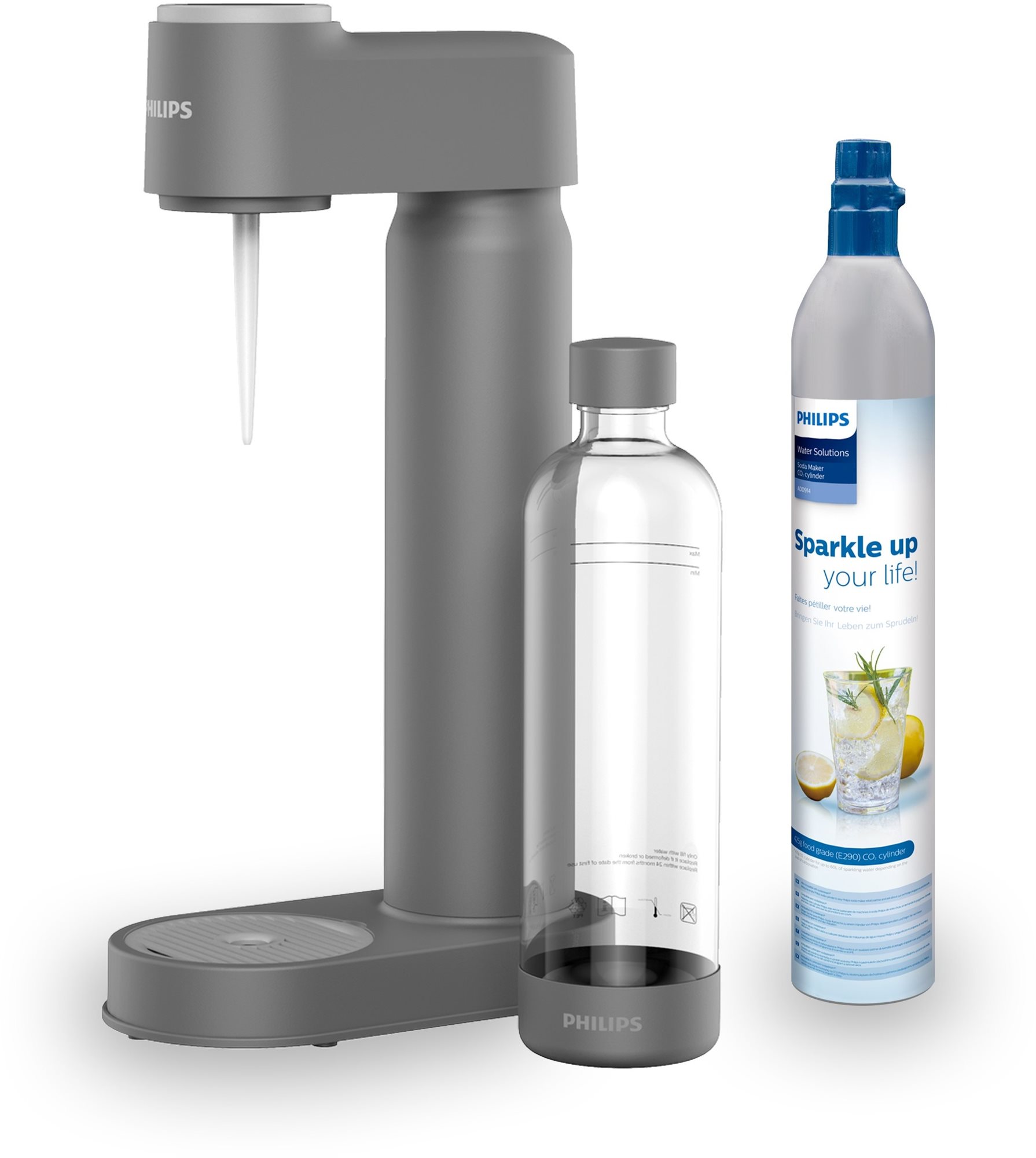 Philips Lite ADD4901GR, s CO2 bombičkou, sivý Výrobník sódy