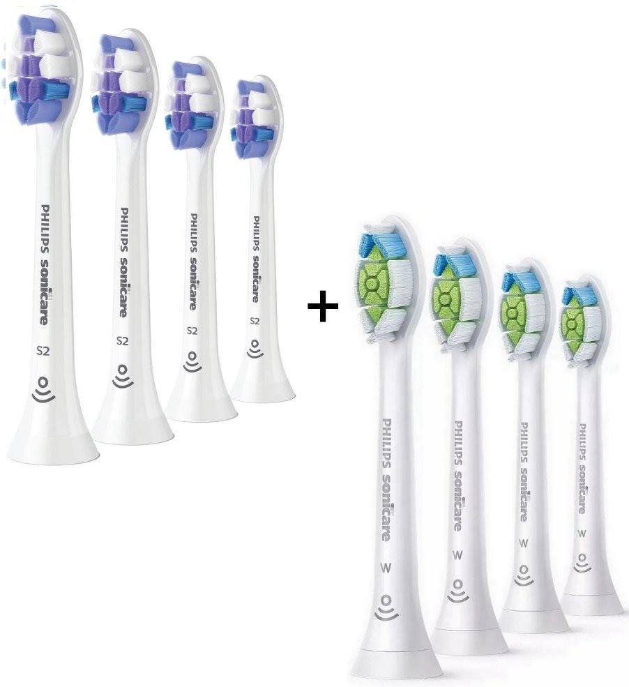Philips Sonicare Sensitive HX6054/10, 4 Stück + Philips Sonicare W...