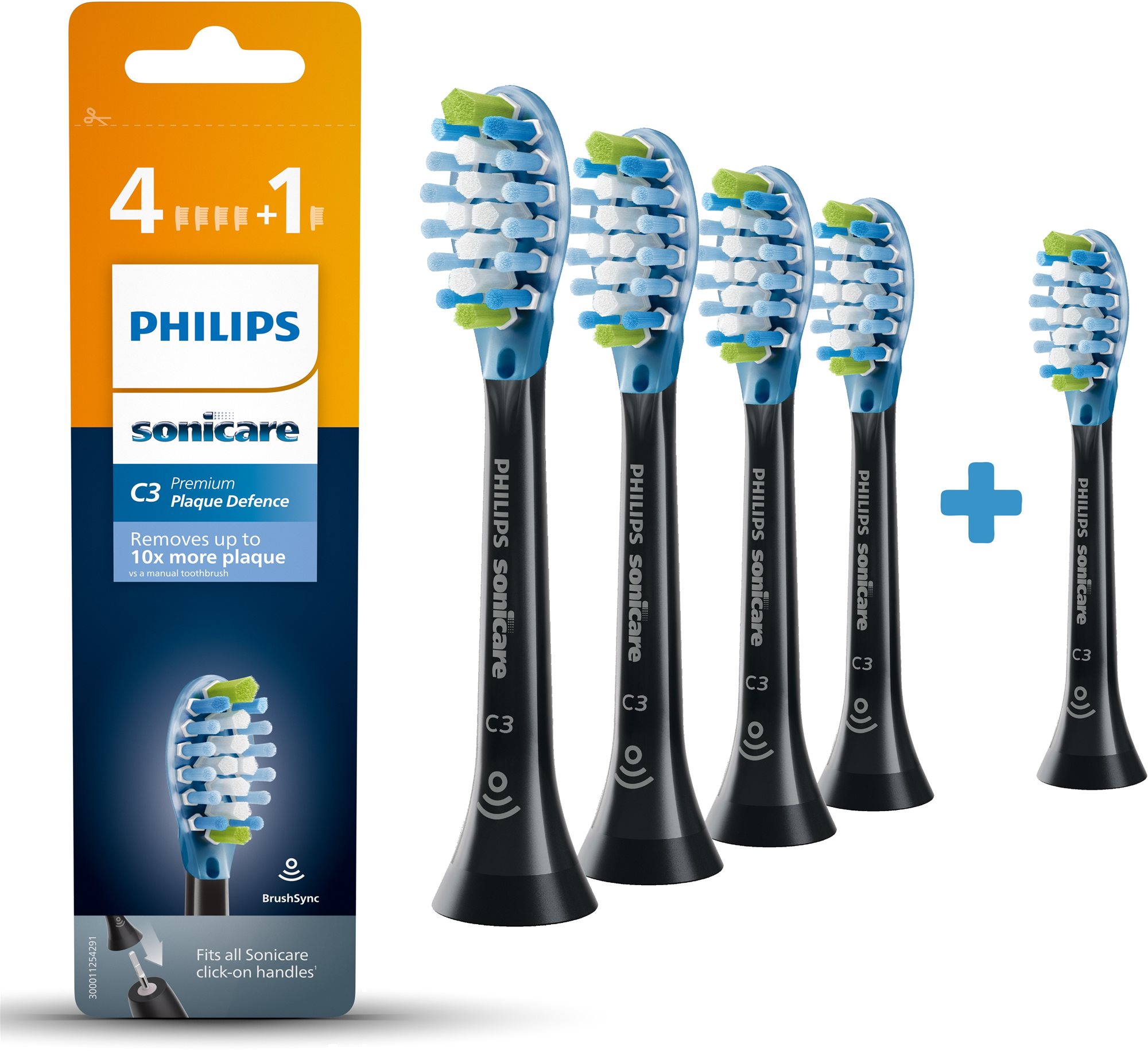 Philips Sonicare Premium Plaque Defense HX9045/33, 4+1 Stück...