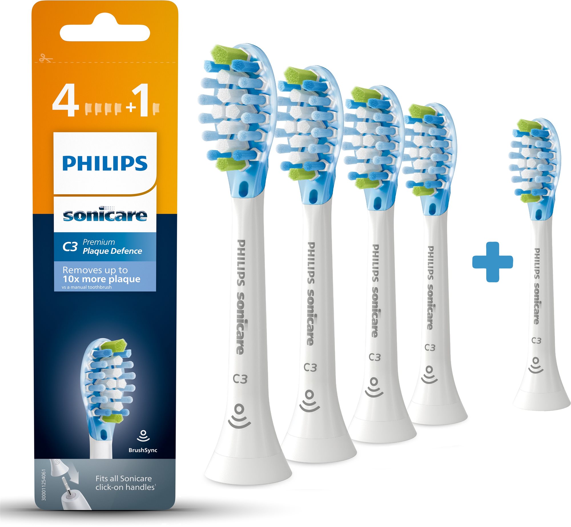 Philips Sonicare Premium Plaque Defense HX9045/17, 4+1 Stück...