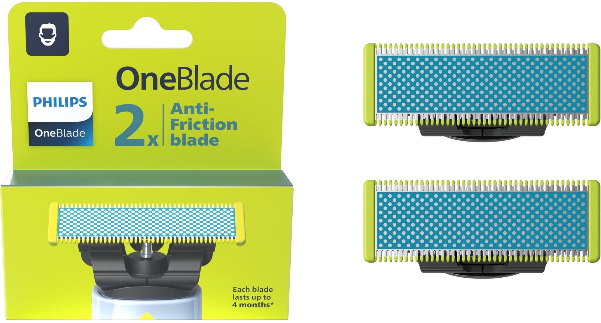 Philips OneBlade QP225/50 Výmenné brity Anti-Friction, 2 ks Pánske...