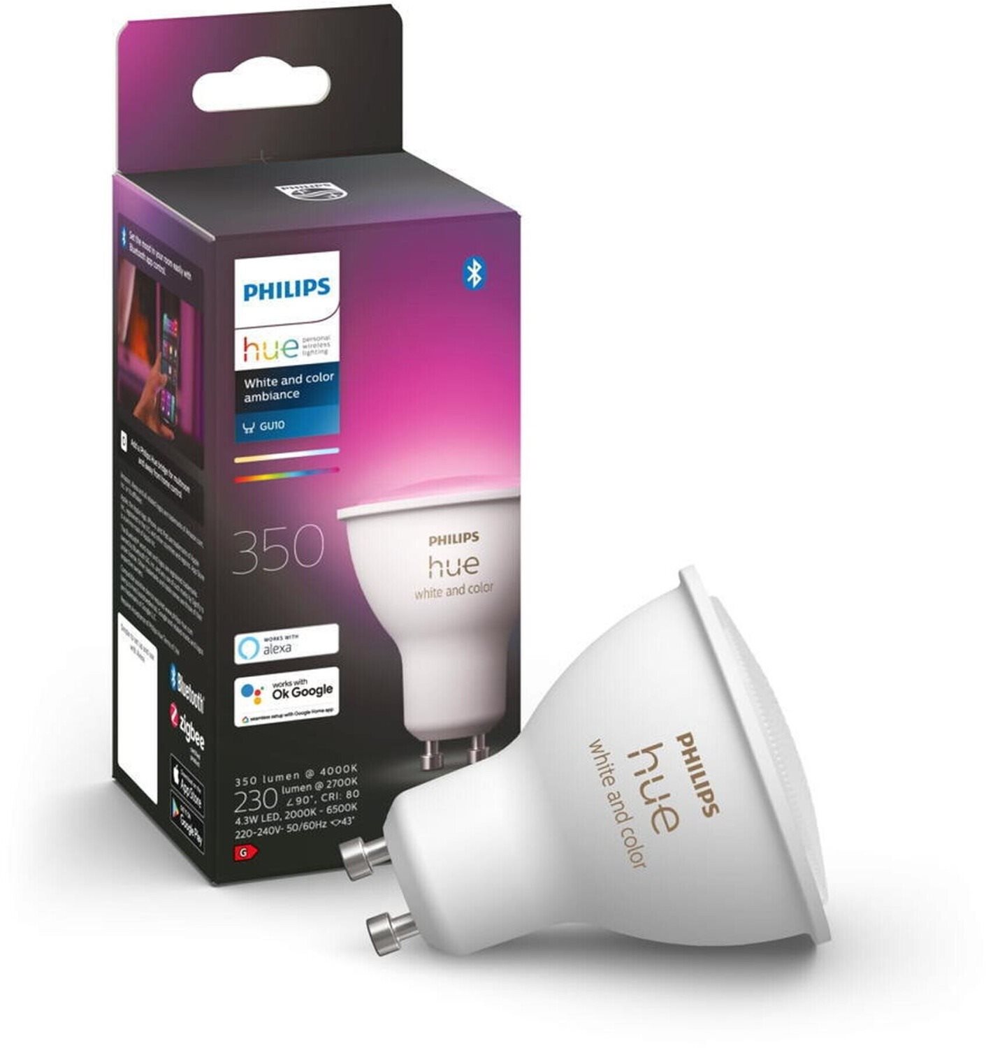 Philips Hue White and Color ambiance 5,7 W GU10 LED žiarovka