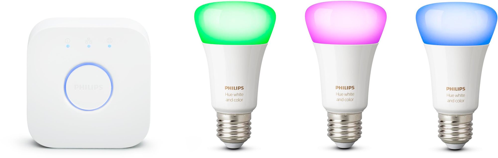 Philips Hue White and Color ambiance 9W E27 promo starter kit...