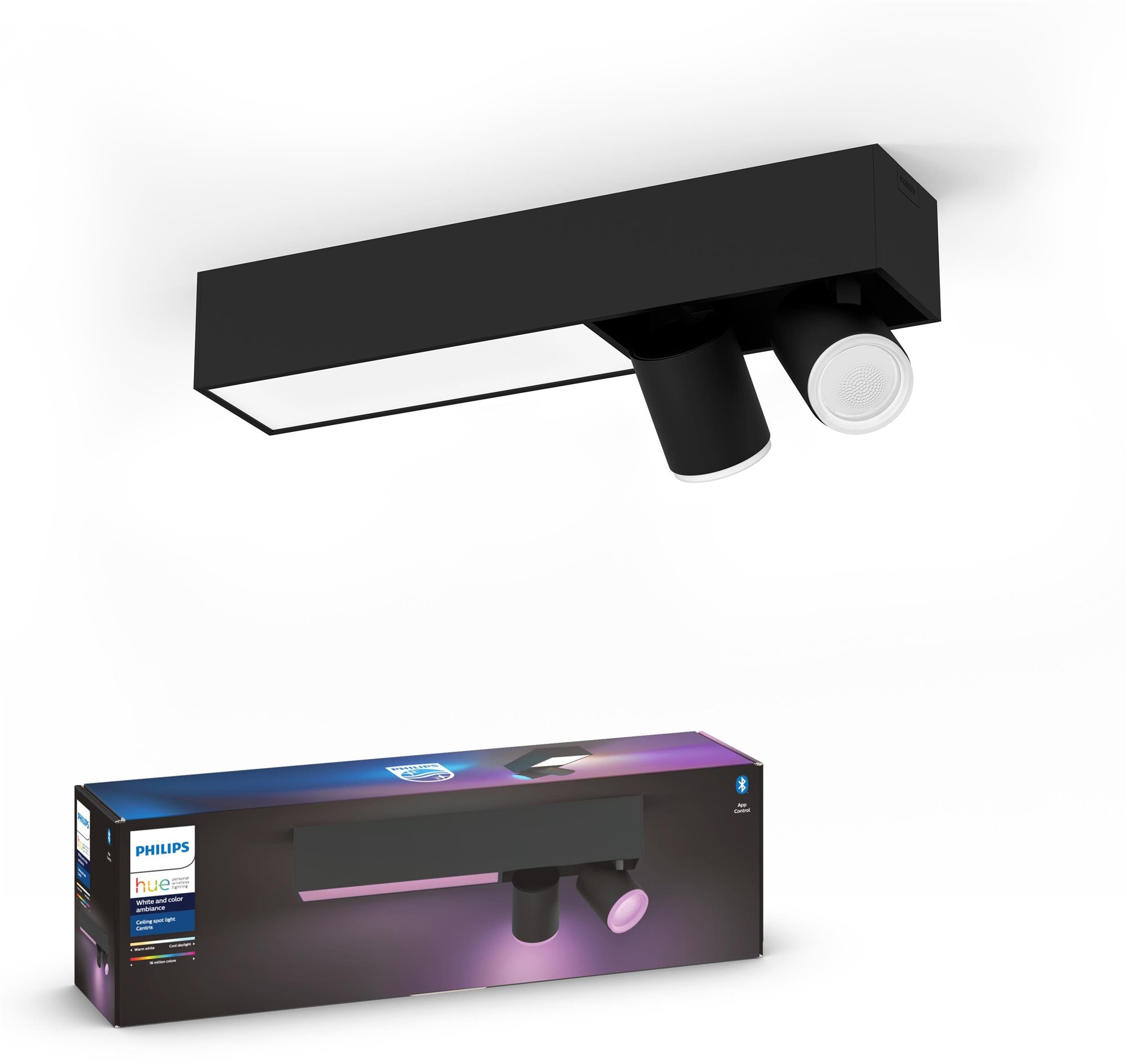 Philips Hue White and Color Ambiance Centris 2L mennyezeti fekete...