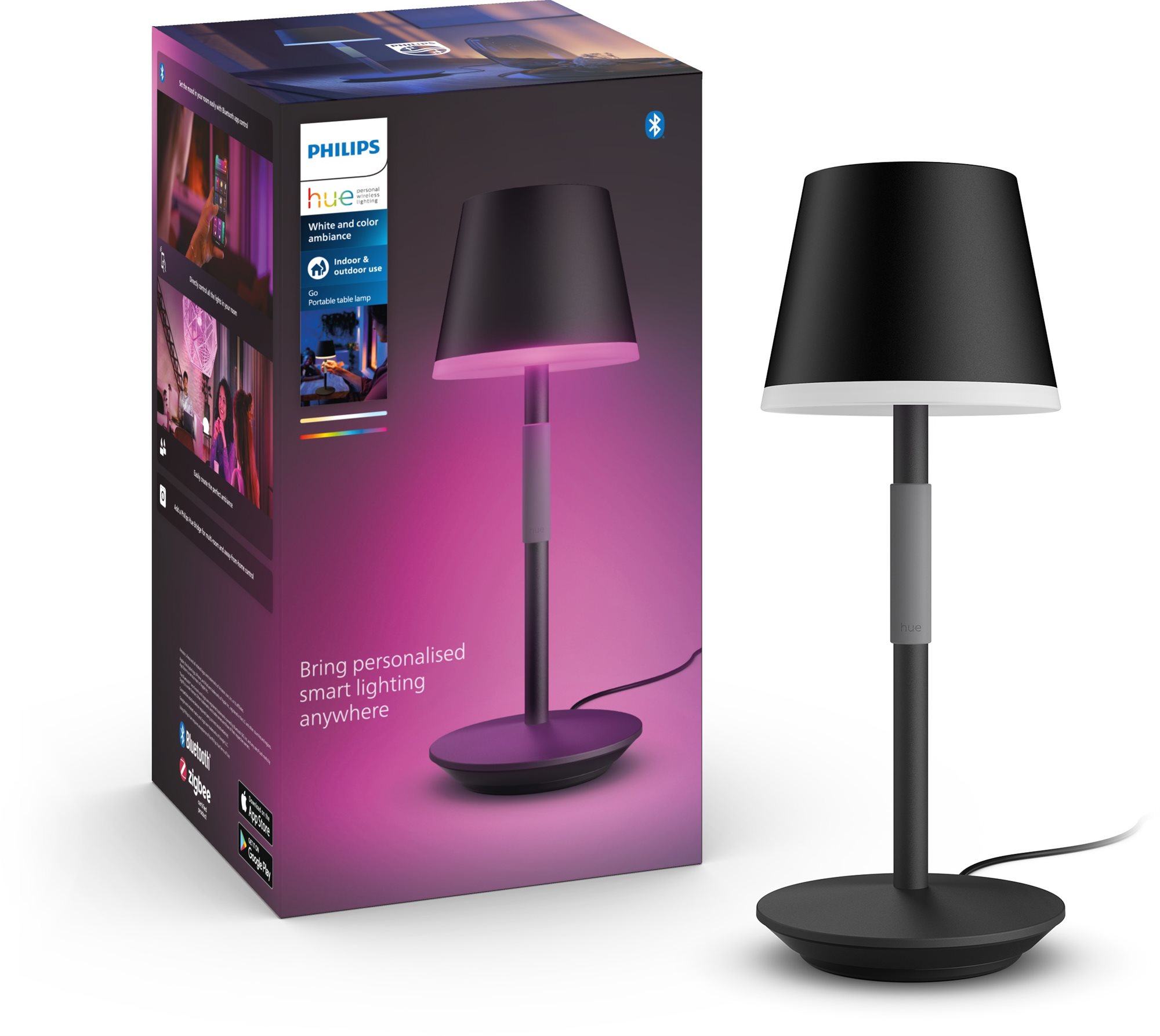Philips Hue Go tragbare Tischlampe schwarz Tischlampe