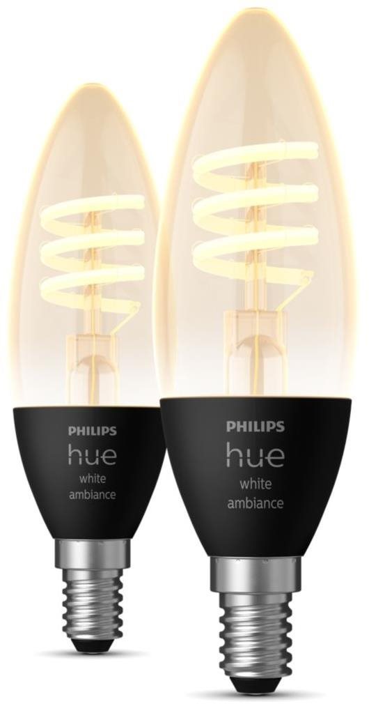 Philips Hue White Ambiance 4,6 W 550 Filament izzó E14 2 db LED izzó