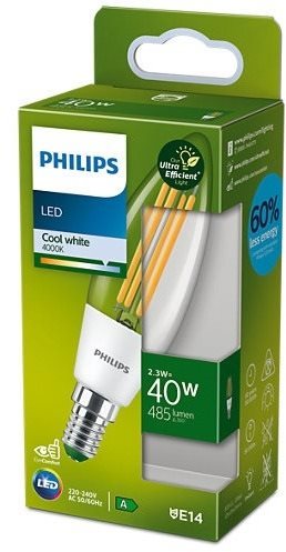 Philips LED 2,3-40W, E14, 4000K, A LED izzó