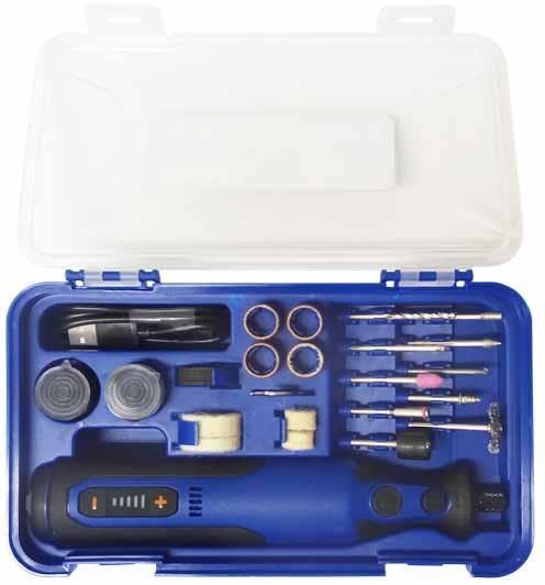 TUSON Priama brúska Li-Ion 7,2 V/900 mAh – 32 dielov Priama brúska