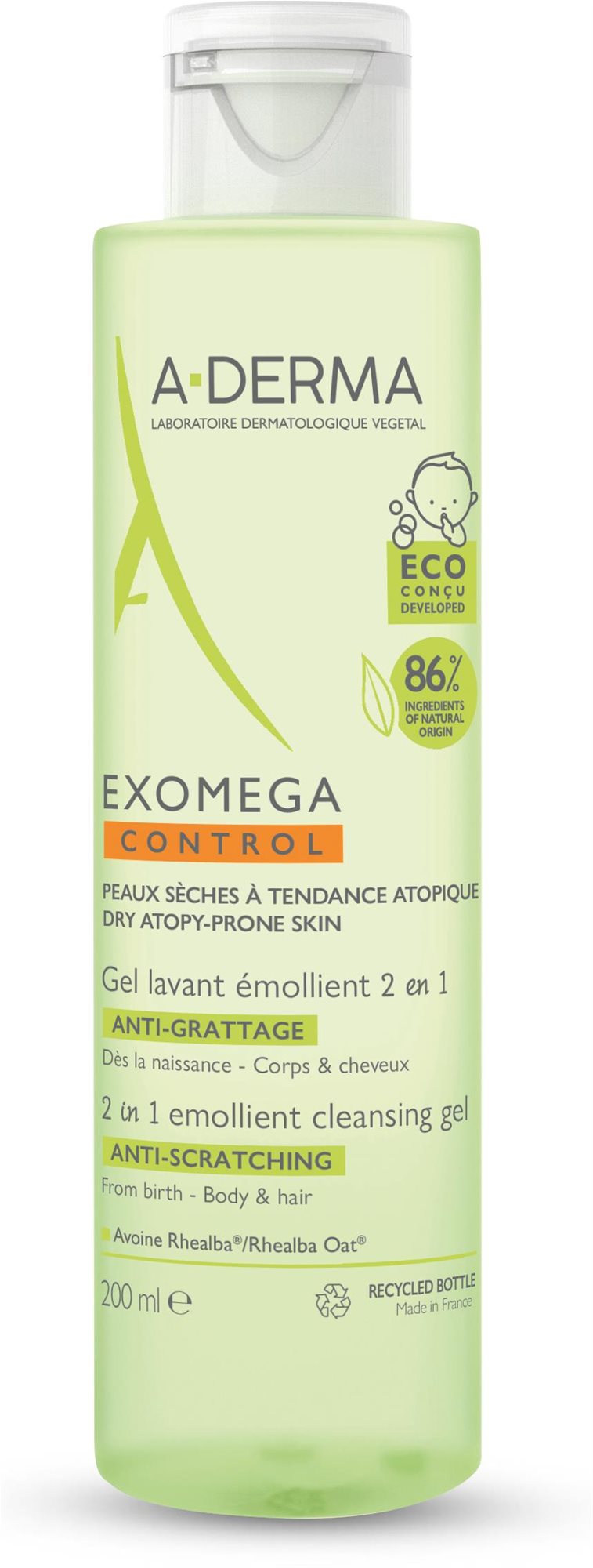A-DERMA Exomega Control Zvláčňující mycí gel pro suchou kůži se...