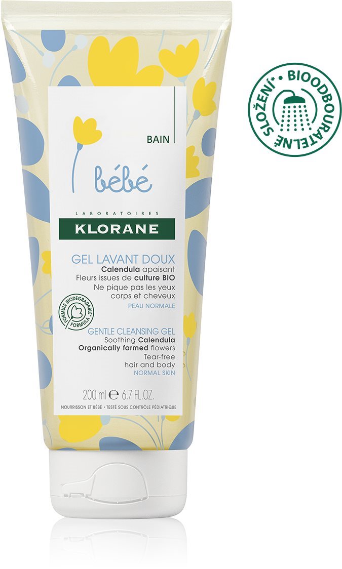 Klorane Bébé gyengéd tusfürdő és sampon egyben 200ml Tusfürdő