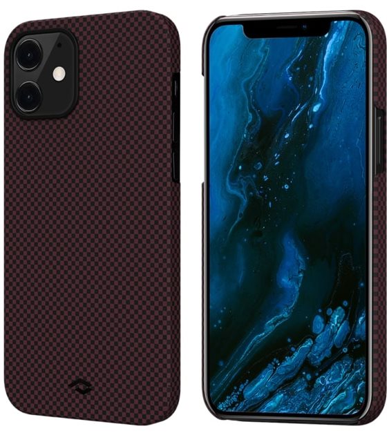 Pitaka MagEZ Black/Red Plain iPhone 12 Mini Phone Cover