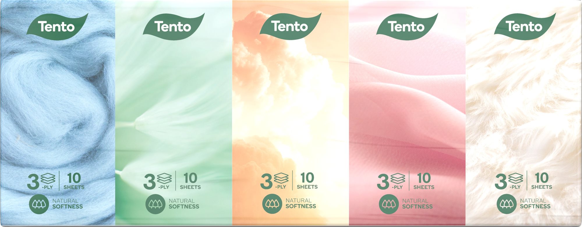 TENTO Natural Soft 10x 10 ks Papierové vreckovky