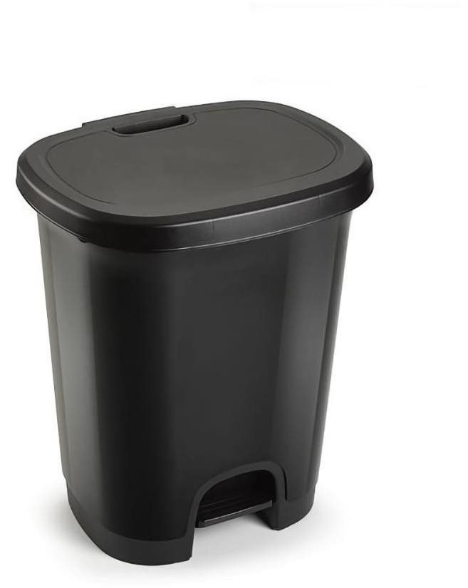 Plastic Forte Color szeméttároló, fekete, betét nélkül pedállal, 27...