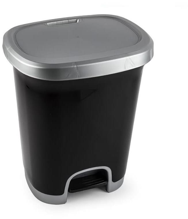 Plastic Forte COLOR Abfallbehälter 27 l SCHWARZ-SILBER ohne Einsatz...