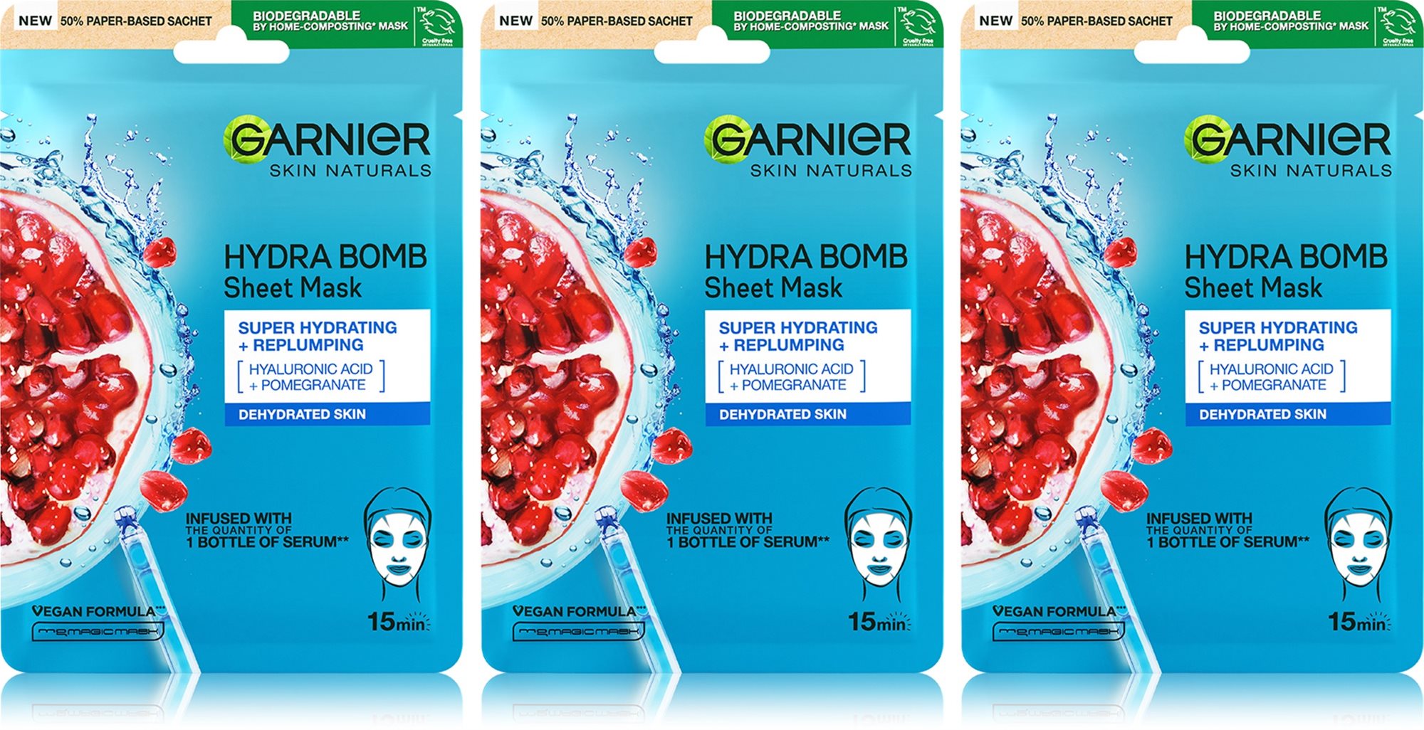 GARNIER Moisture + Aqua bomb 3× 32 g Kozmetikai szett