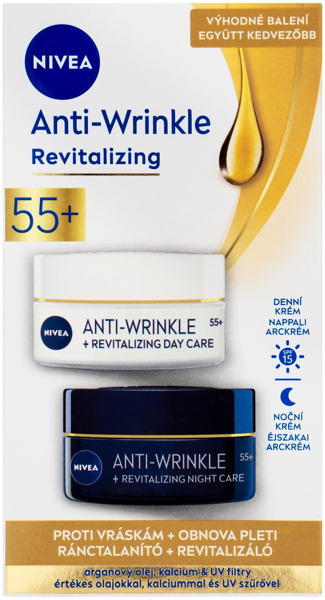 NIVEA Care Anti-Wrinkle Revitalizing 55+ Súprava denného 50 ml a...