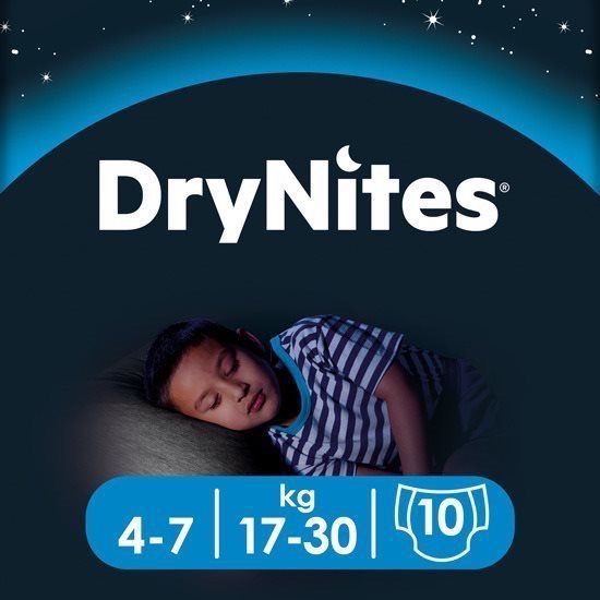 HUGGIES Dry Nites Medium 4 – 7 years Boys (10 ks) Jednorazové plienky