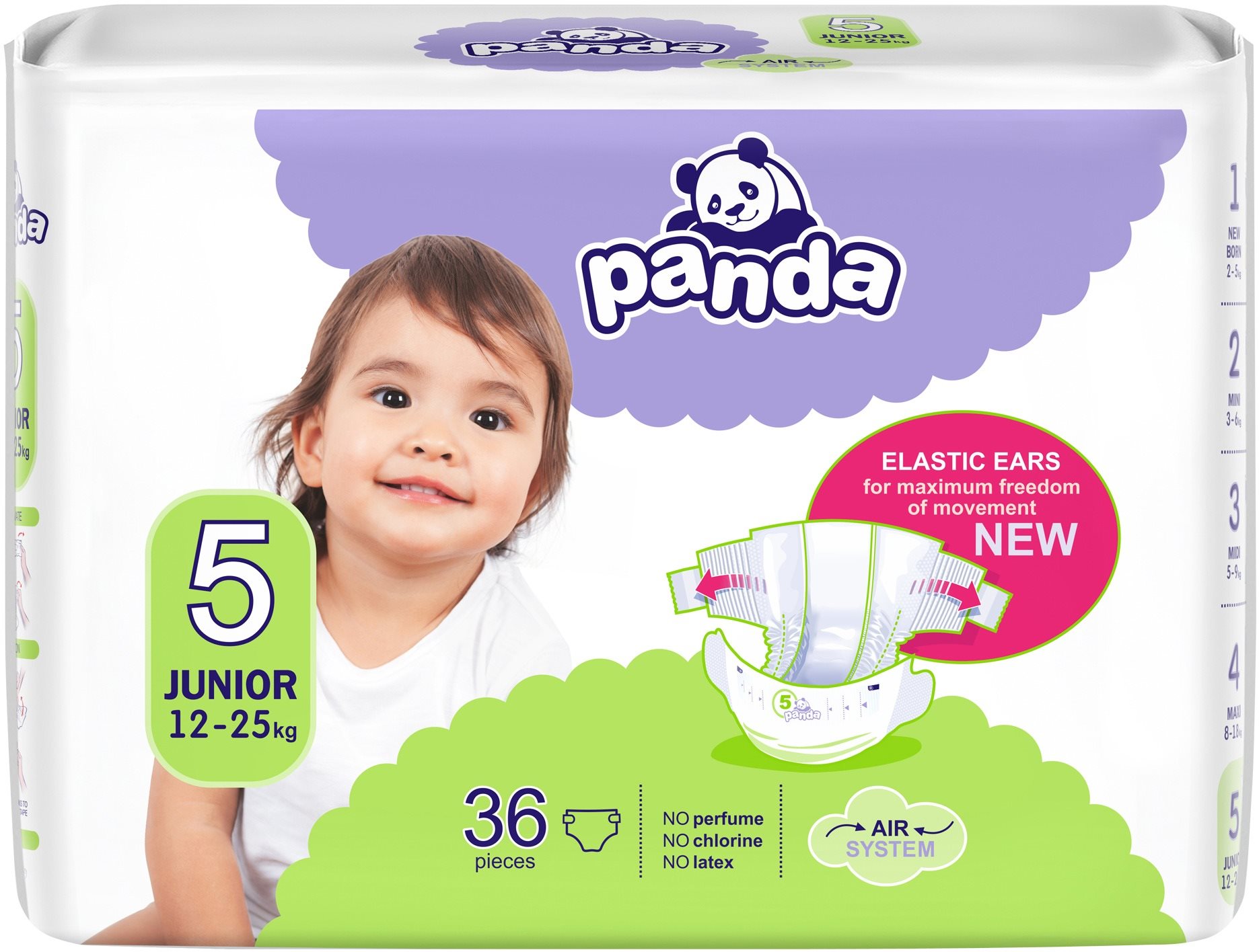 PANDA Junior veľkosť 5 (36 ks) Jednorazové plienky