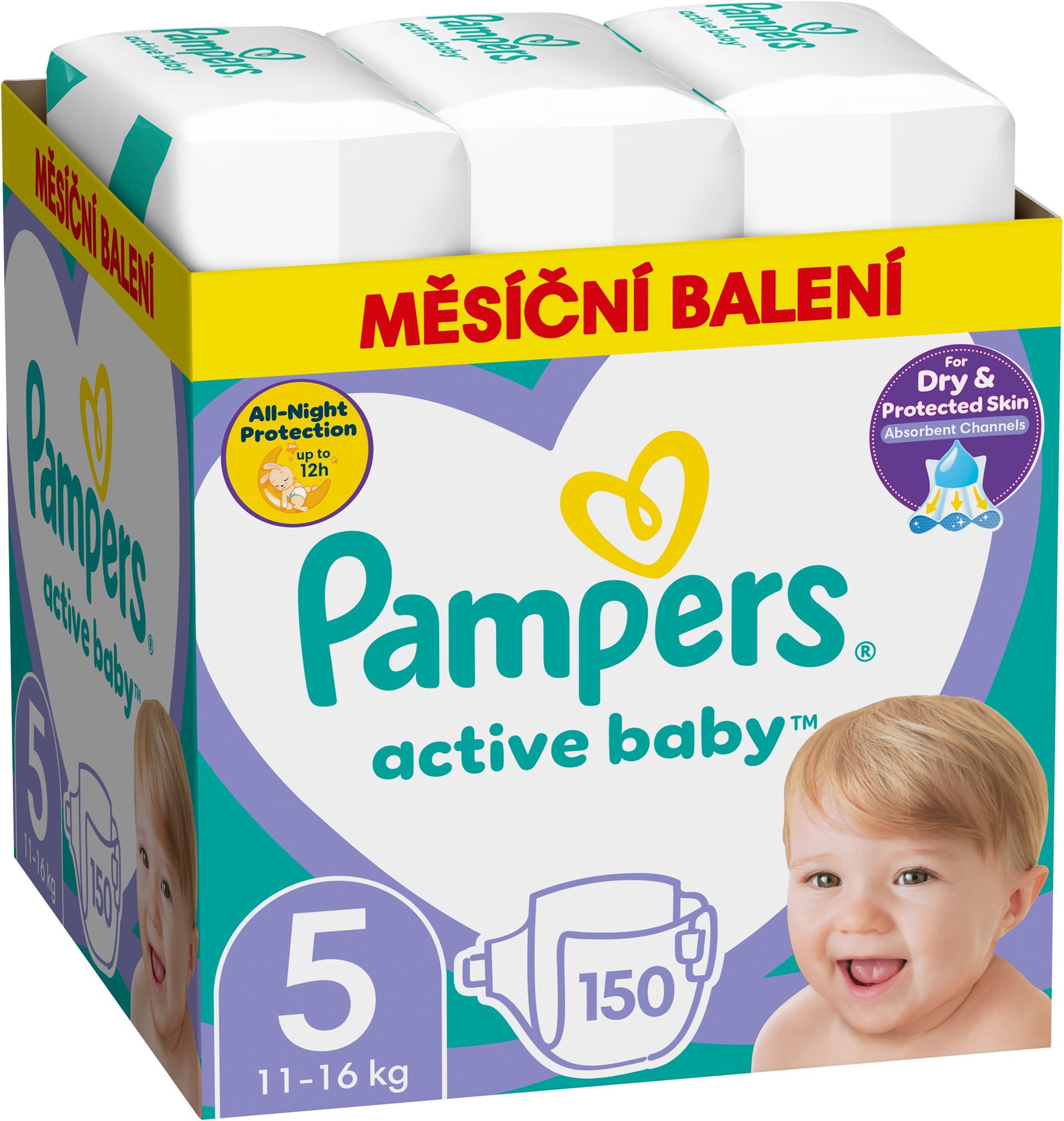 PAMPERS Active Baby vel. 5 (150 ks) Jednorázové pleny